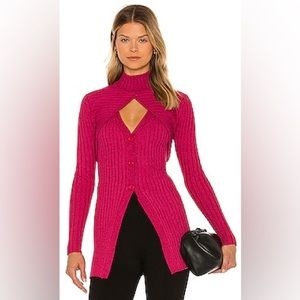 Ronny Kobo Garner knit top in fuchsia